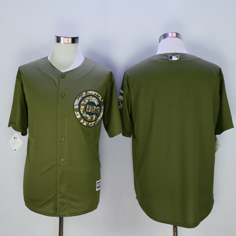 Men Chicago Cubs Blank Green MLB Jerseys